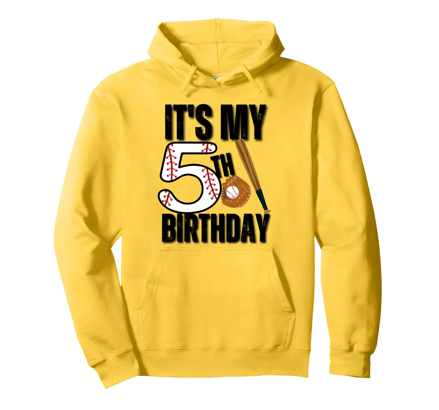 Its My 5Th Birthday Baseball Player Hoodie - Novelty Apparel for Adults - T-Shirt, Sweatshirt, Hoodie