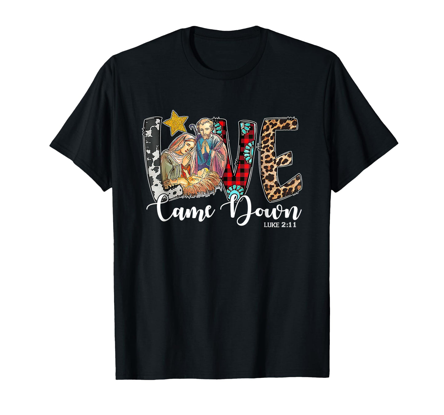 Western Leopard Cowhide Love Came T-Shirt - Fun Novelty Design for Adults - T-Shirt, Sweatshirt, Hoodie