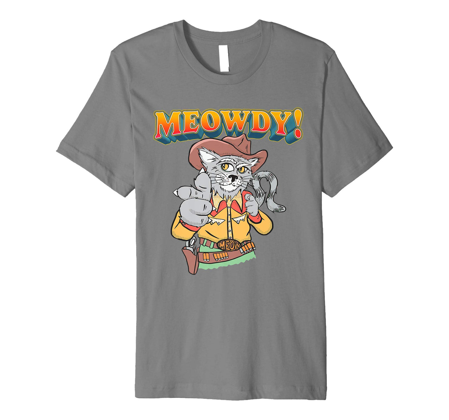 Meowdy Funny Cowboy Cat Western T-Shirt - Aesthetic Graphic for Adults - T-Shirt, Sweatshirt, Hoodie