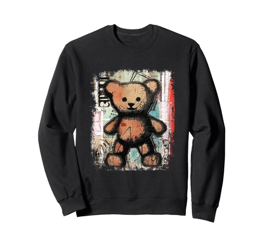 Aesthetic Streetwear Teddy Bear Sweatshirt - Minimalist Print Men Women - T-Shirt, Sweatshirt, Hoodie