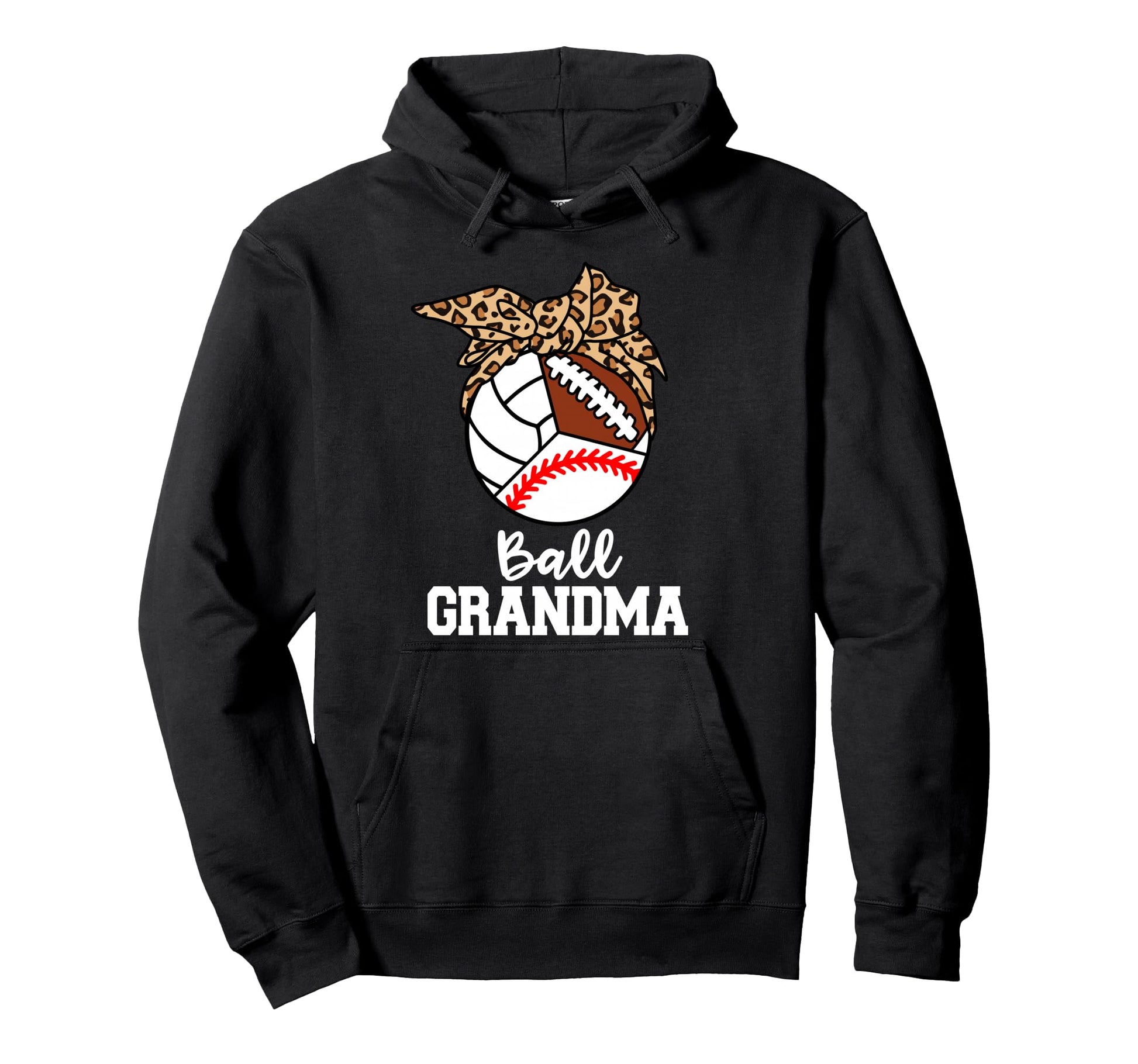 Ball Grandma Baseball Volleyball Hoodie - Graphic Print for Adults - T-Shirt, Sweatshirt, Hoodie