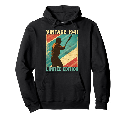 85 Years Old Gift 1941 Baseball Lover Hoodie - Custom Art Print Men Women - T-Shirt, Sweatshirt, Hoodie