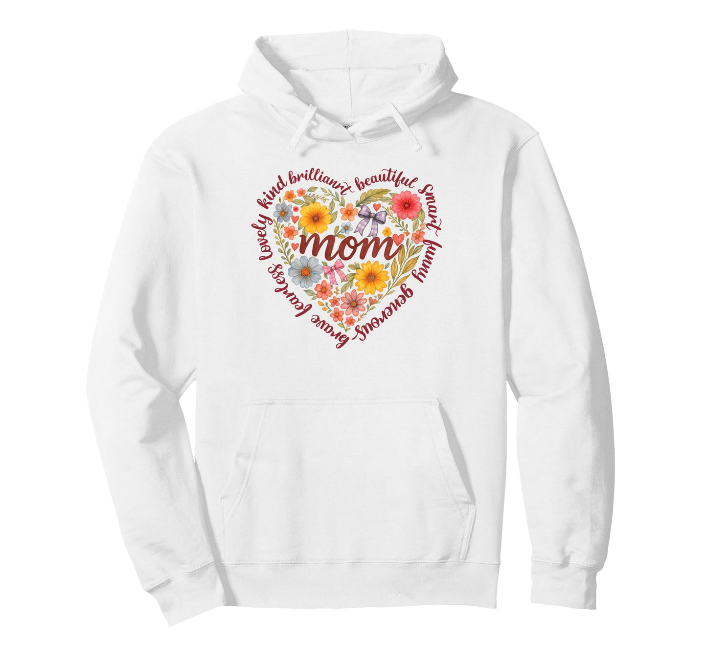 Floral Mom Definition Mama Mothers Day Hoodie - Trendy Graphic for Adults - T-Shirt, Sweatshirt, Hoodie