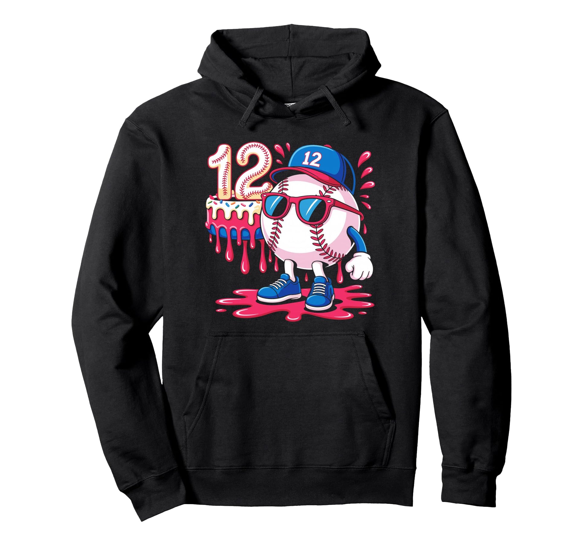 Baseball 12 Year Old Ice Cream Drip 12Th Hoodie - Aesthetic Graphic Unisex - T-Shirt, Sweatshirt, Hoodie