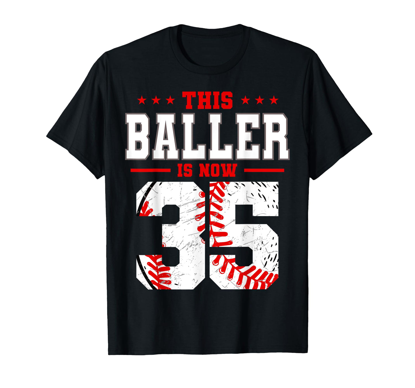 This Baller Is Now 35 Birthday T-Shirt - Aesthetic Graphic Men Women - T-Shirt, Sweatshirt, Hoodie