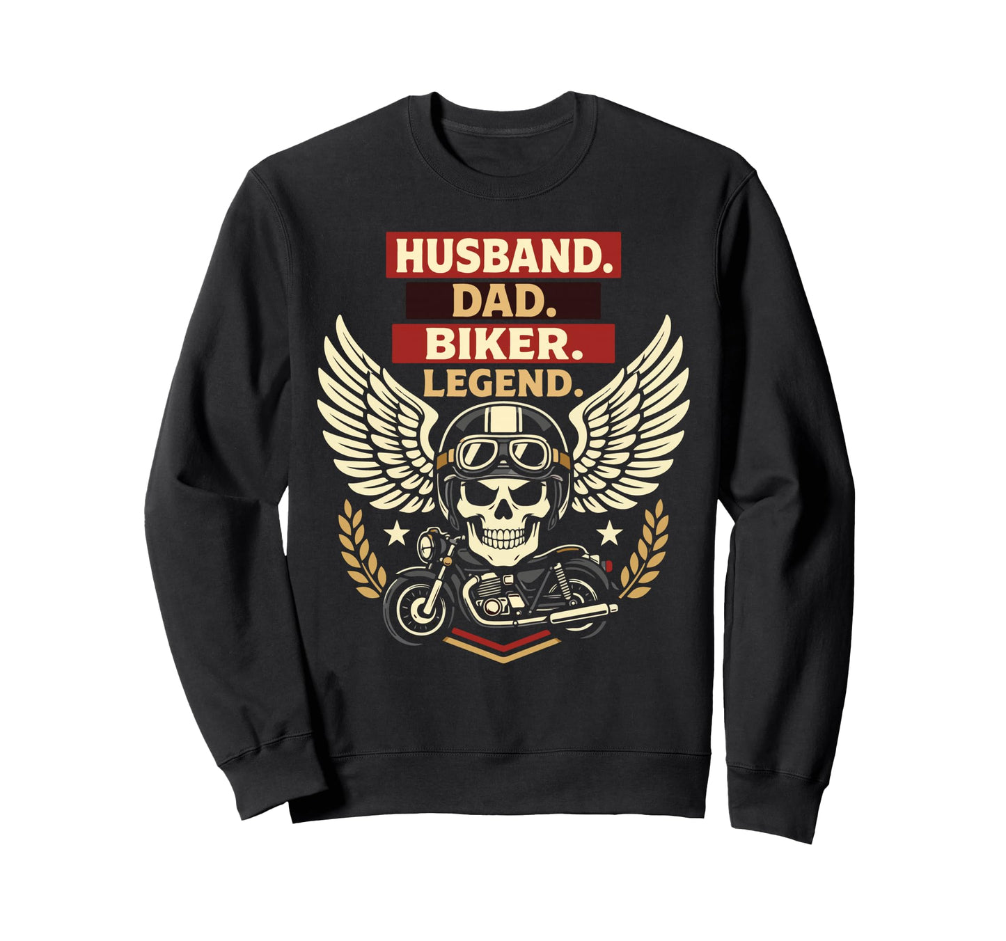 Motorcycle Biker Dad Husband Husband Sweatshirt - Unique Graphic for Adults - T-Shirt, Sweatshirt, Hoodie