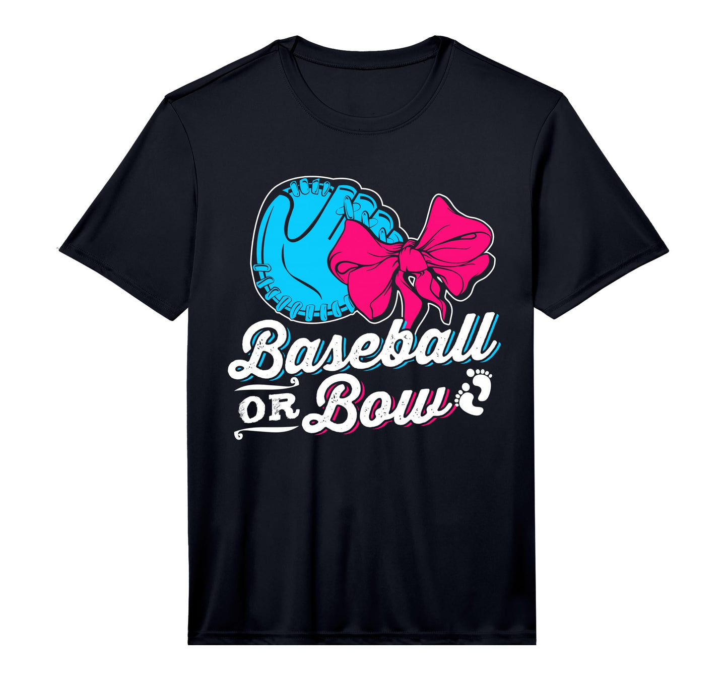 Baseball Or Bow Gender Reveal Party T-Shirt - Minimalist Print Men Women - T-Shirt, Sweatshirt, Hoodie