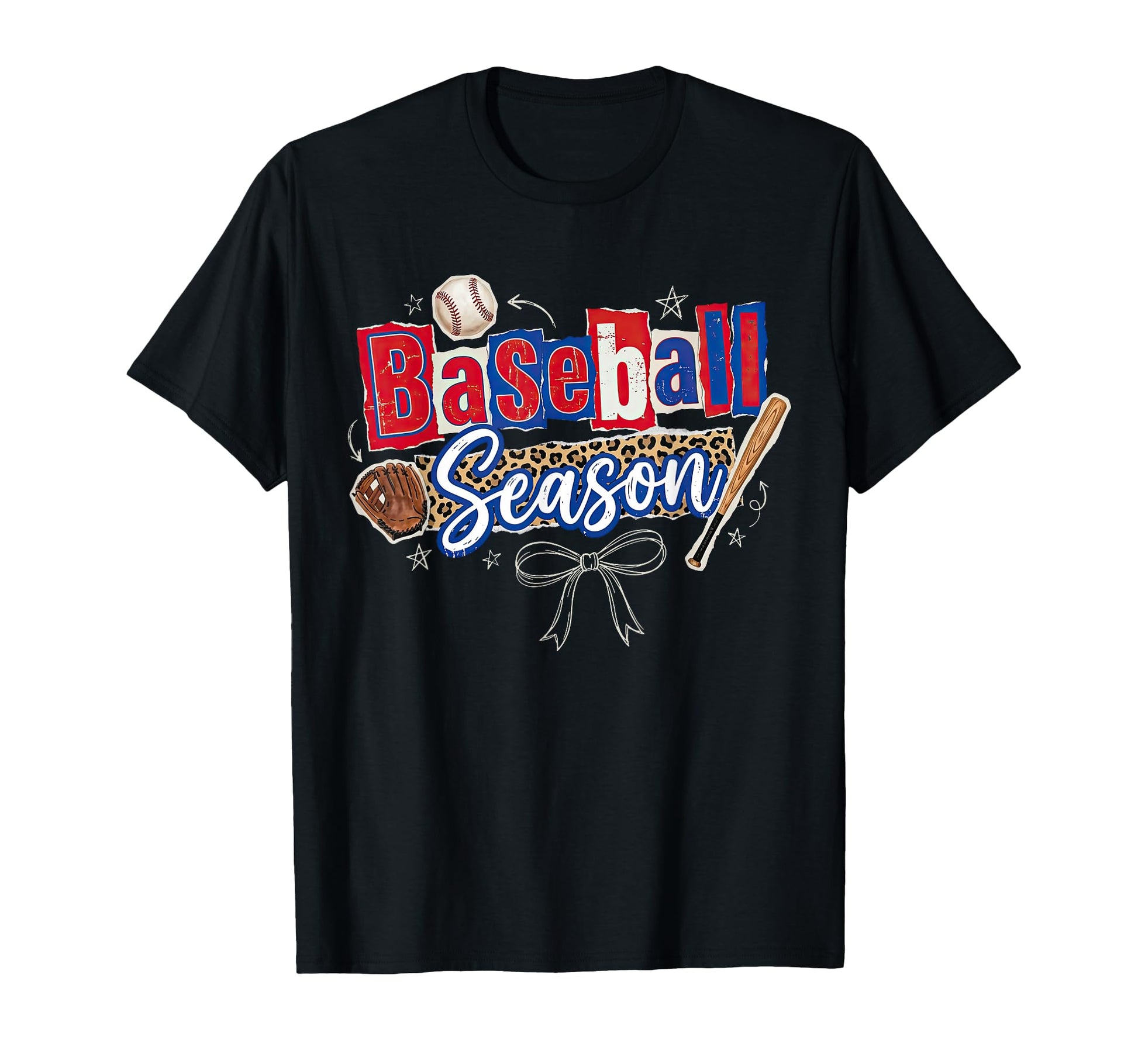 Baseball Season Coquette Bow T-Shirt - Custom Art Print for Adults - T-Shirt, Sweatshirt, Hoodie