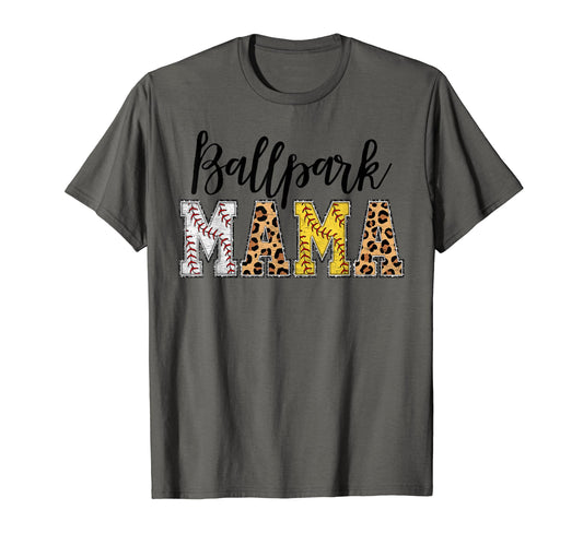Ballpark Mama Baller Mom Mothers Day T-Shirt - Novelty Apparel for Adults - T-Shirt, Sweatshirt, Hoodie