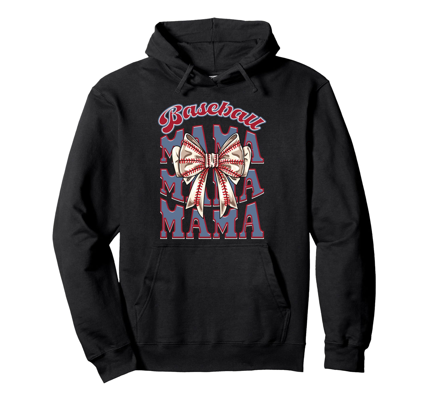 Baseball Mama Coquette Bow Mothers Day Hoodie - Unique Graphic Men Women - T-Shirt, Sweatshirt, Hoodie