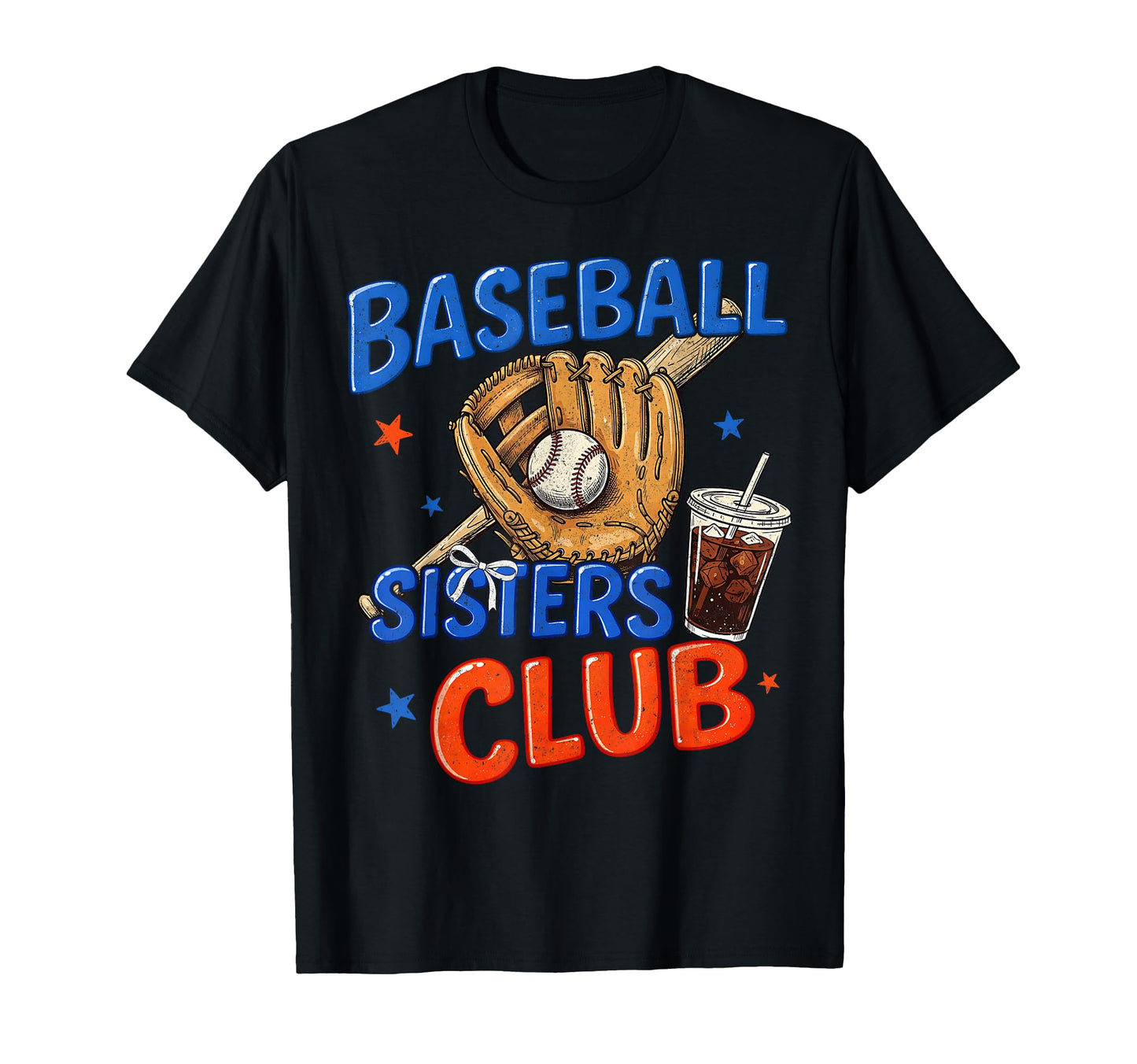 Baseball Sisters Club Coquette Bow Game T-Shirt - Graphic Print for Adults - T-Shirt, Sweatshirt, Hoodie