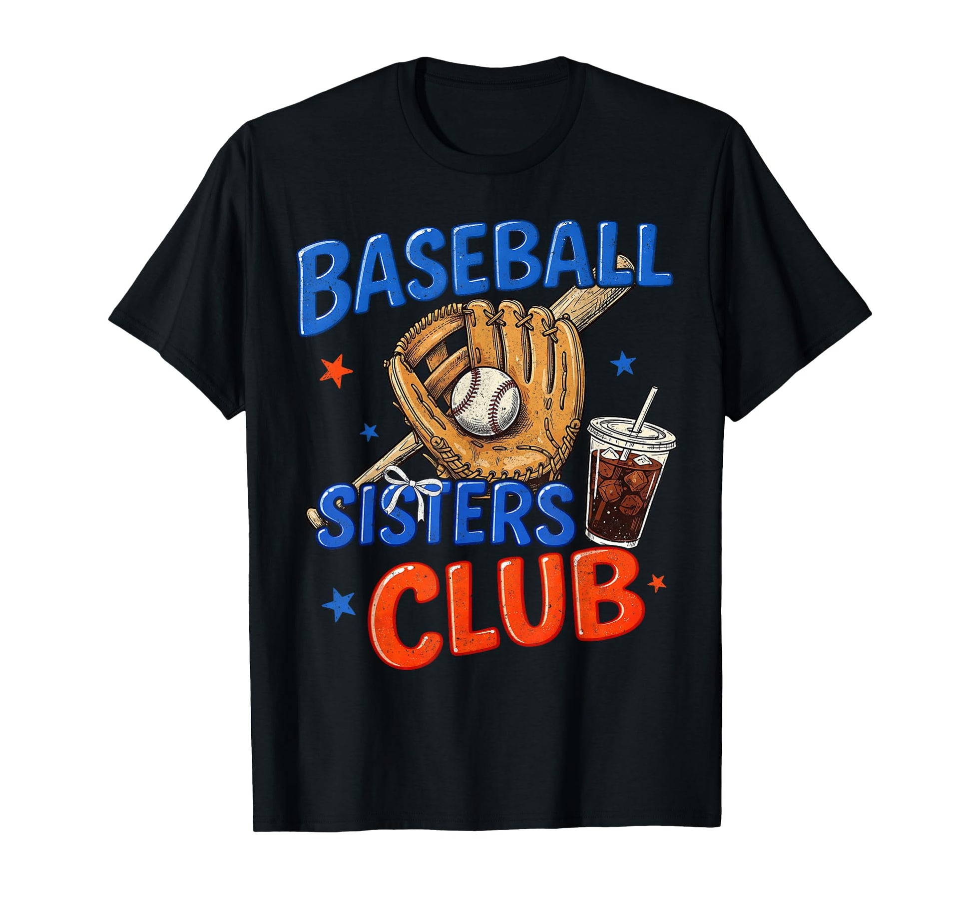 Baseball Sisters Club Coquette Bow Game T-Shirt - Graphic Print for Adults - T-Shirt, Sweatshirt, Hoodie