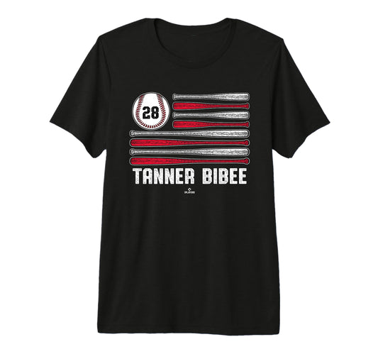 Baseball American Flag Tanner Bibee T-Shirt - Aesthetic Graphic for Adults - T-Shirt, Sweatshirt, Hoodie