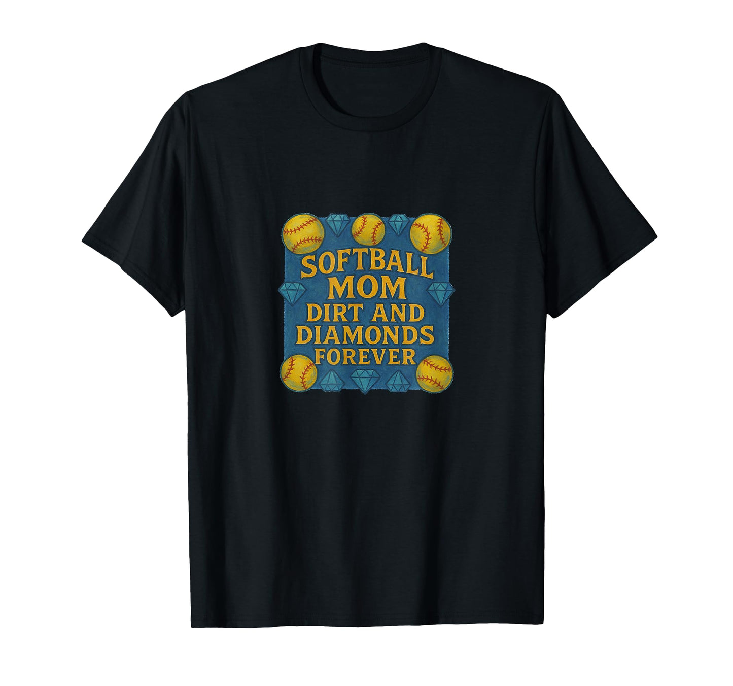 Softball Mom Dirt And Diamonds T-Shirt - Minimalist Print Men Women - T-Shirt, Sweatshirt, Hoodie