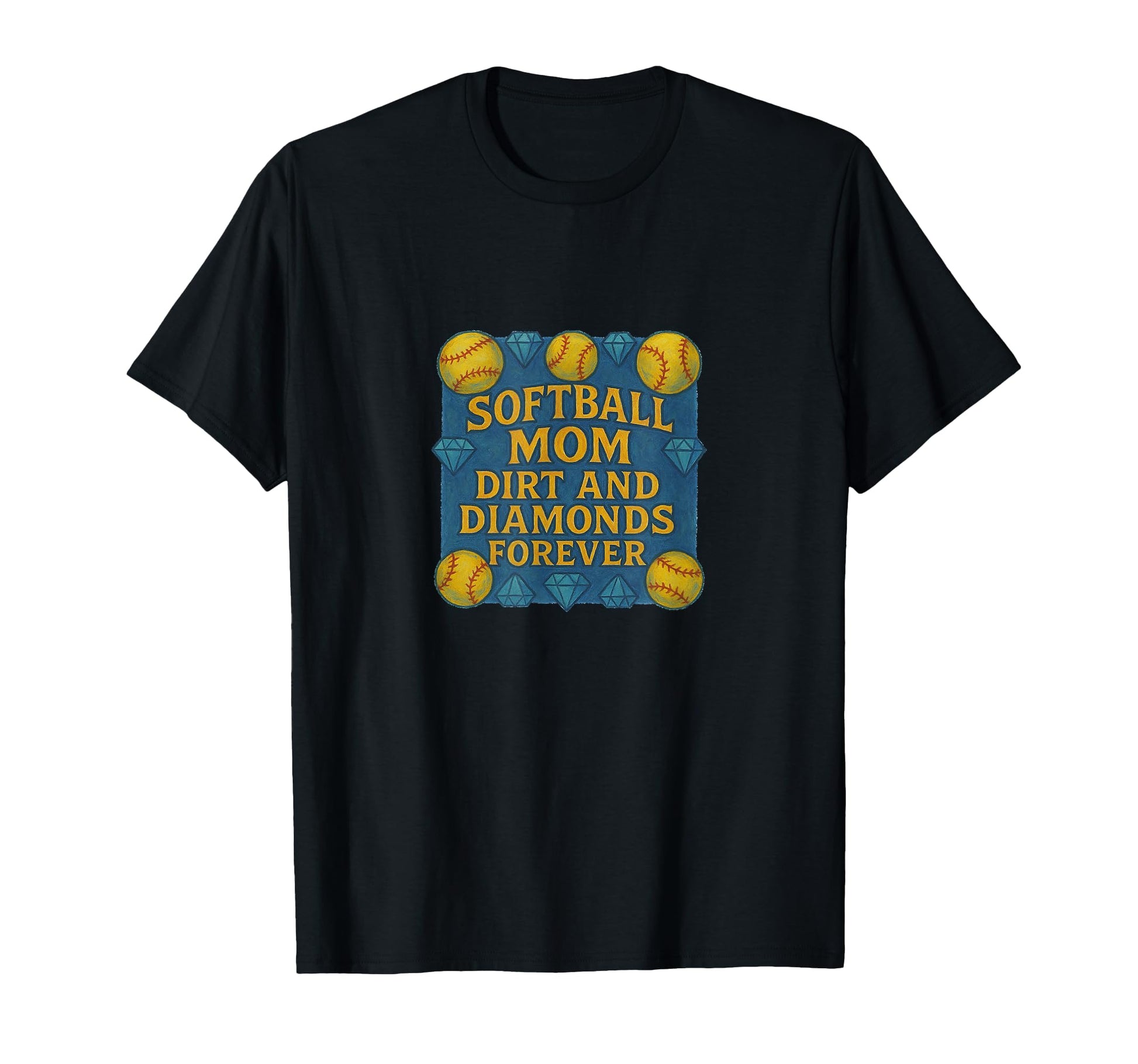 Softball Mom Dirt And Diamonds T-Shirt - Minimalist Print Men Women - T-Shirt, Sweatshirt, Hoodie