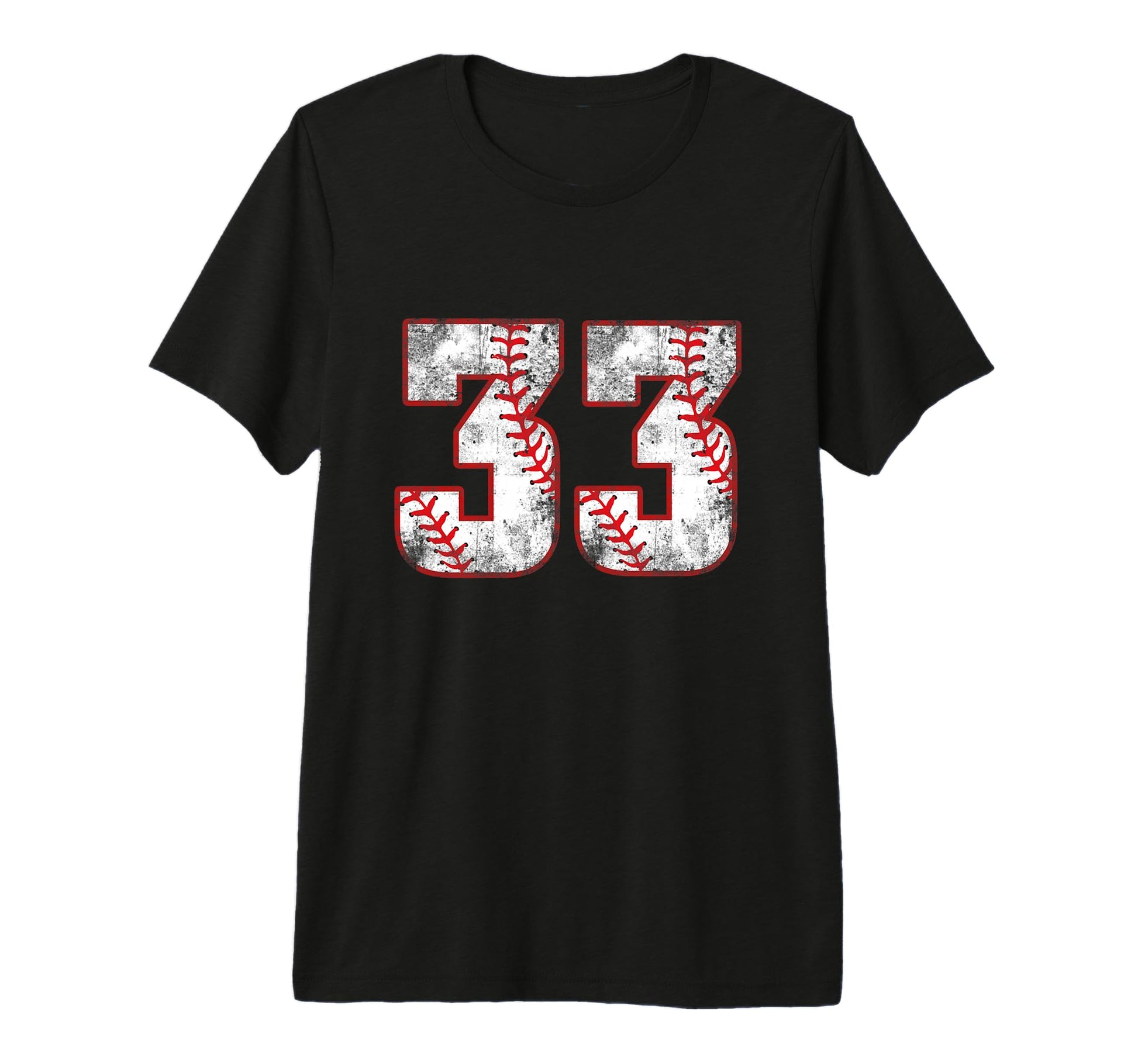 Baseball 33 Jersey Number Tri Blend T-Shirt - Minimalist Print for Adults - T-Shirt, Sweatshirt, Hoodie