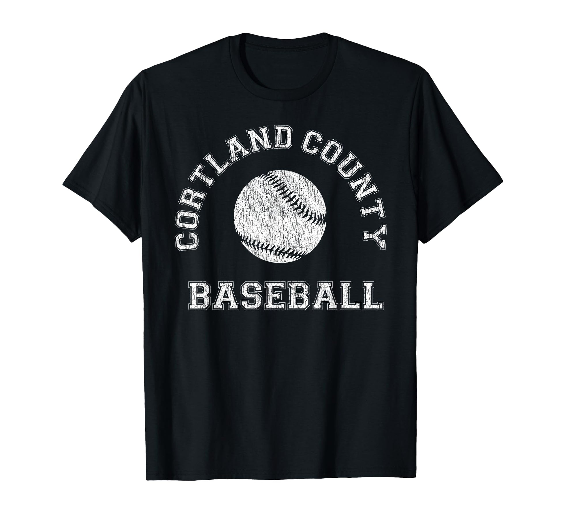 Cortland County Baseball Distressed T-Shirt - Minimalist Print for Adults - T-Shirt, Sweatshirt, Hoodie