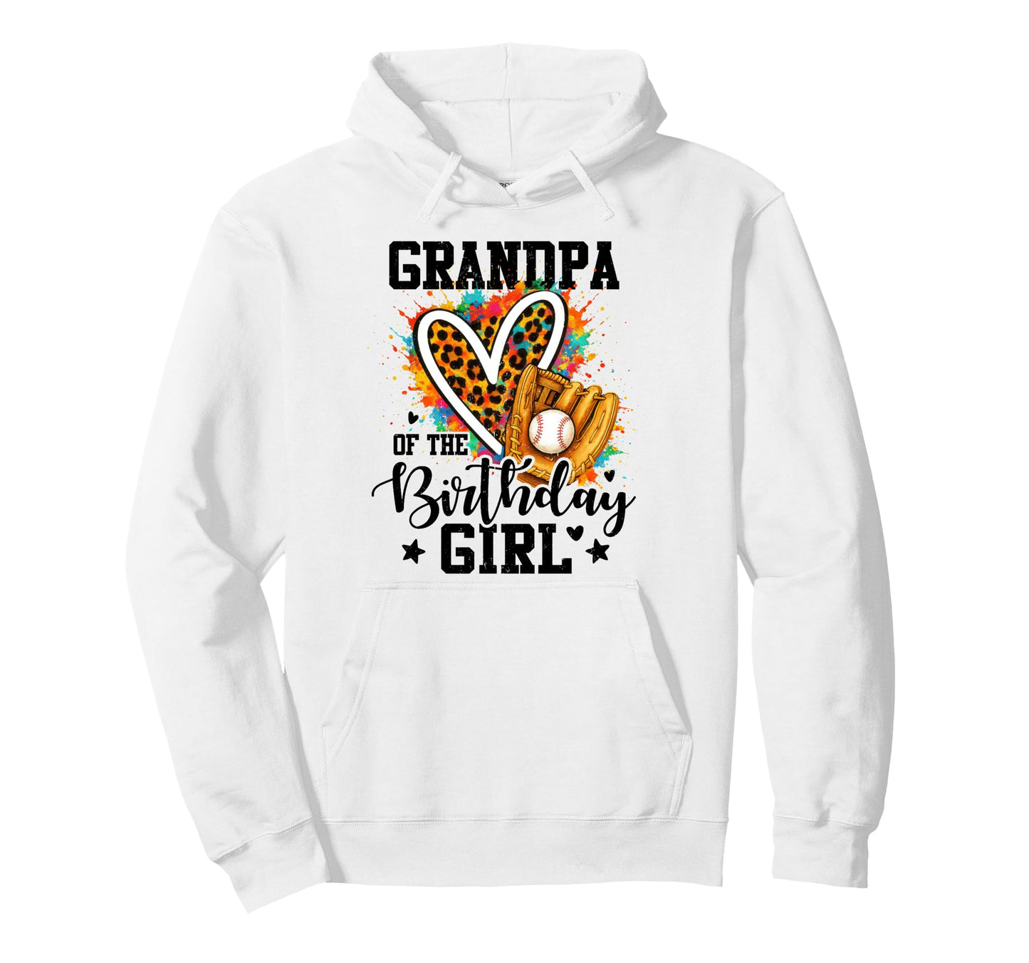 Grandpa Birthday Baseball Colorful Matching Hoodie - Trendy Graphic Unisex - T-Shirt, Sweatshirt, Hoodie