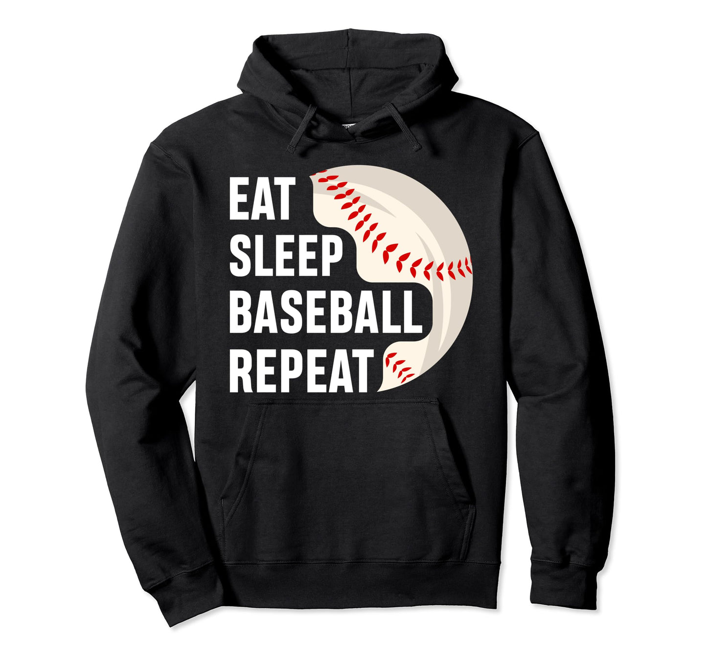 Eat Sleep Baseball Repeat Baseball Hoodie - Custom Art Print for Adults - T-Shirt, Sweatshirt, Hoodie