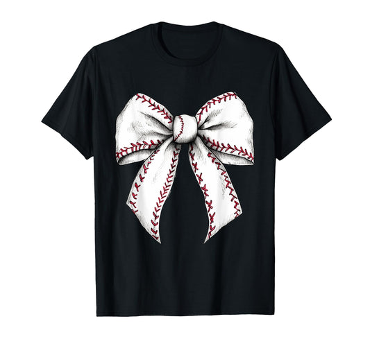 Baseball Coquette Bow Baseball Game T-Shirt - Graphic Print Men Women - T-Shirt, Sweatshirt, Hoodie