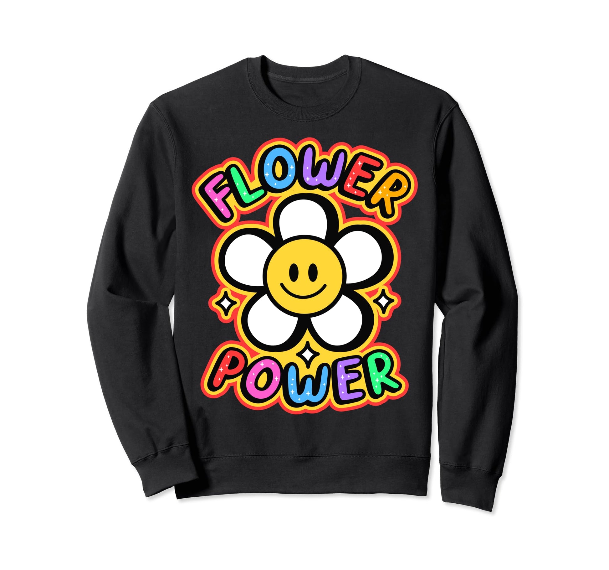 Hippie Psychedelic Flower Power Sweatshirt - Fun Novelty Design Men Women - T-Shirt, Sweatshirt, Hoodie