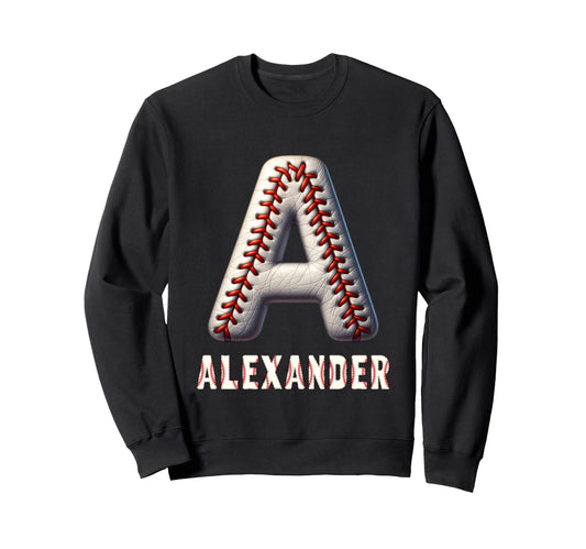 Baseball Home Run Ali Initial Sweatshirt - Fun Novelty Design Men Women - T-Shirt, Sweatshirt, Hoodie