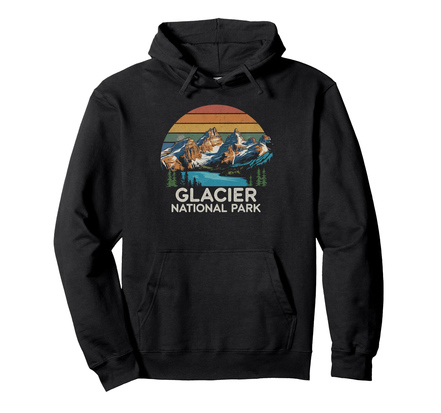 Glacier Park Scenic Montana Glacier Hoodie - Unique Graphic Unisex - T-Shirt, Sweatshirt, Hoodie