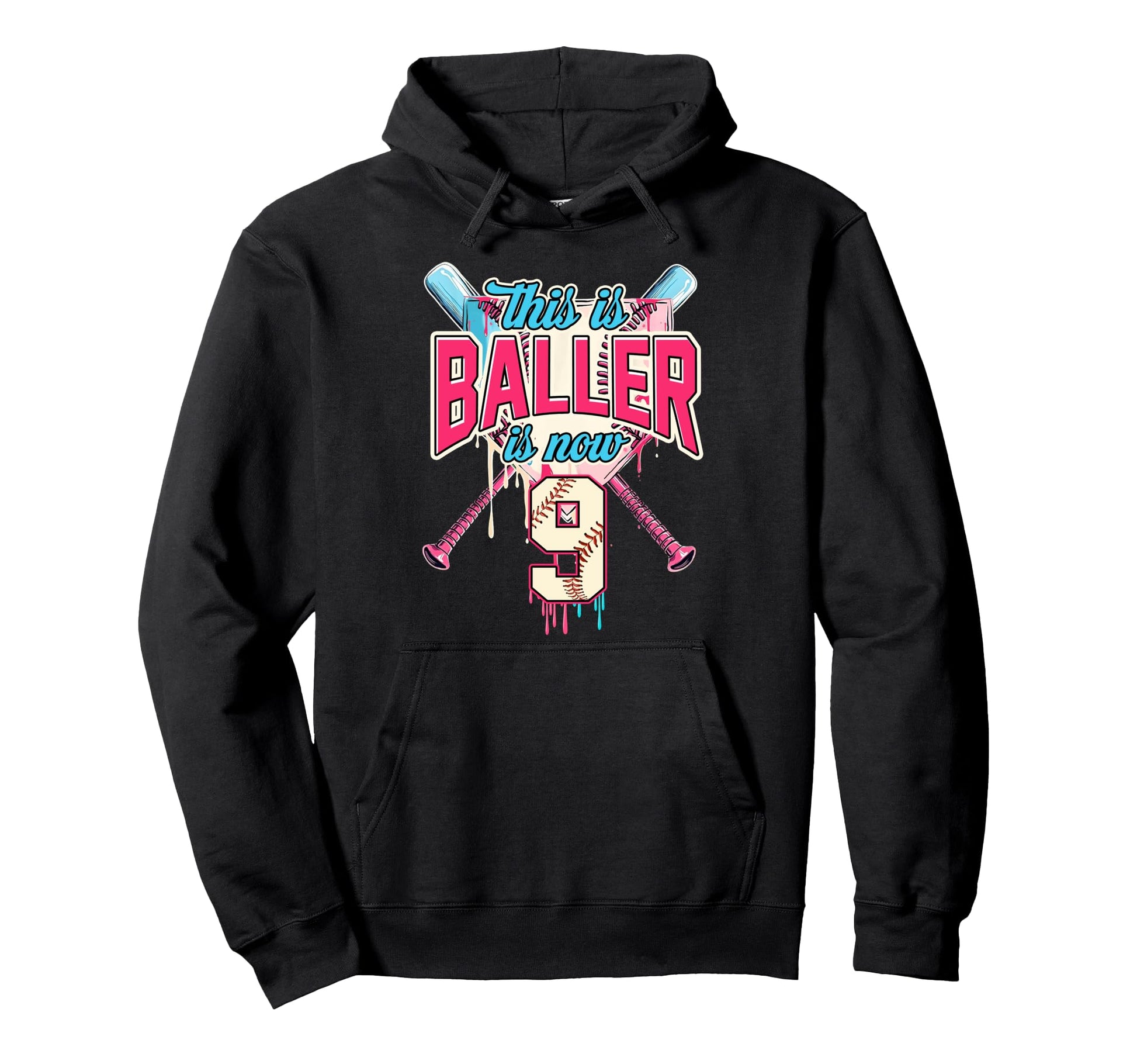 This Baller Is Now 9 Ice Cream Drip Hoodie - Novelty Apparel Men Women - T-Shirt, Sweatshirt, Hoodie