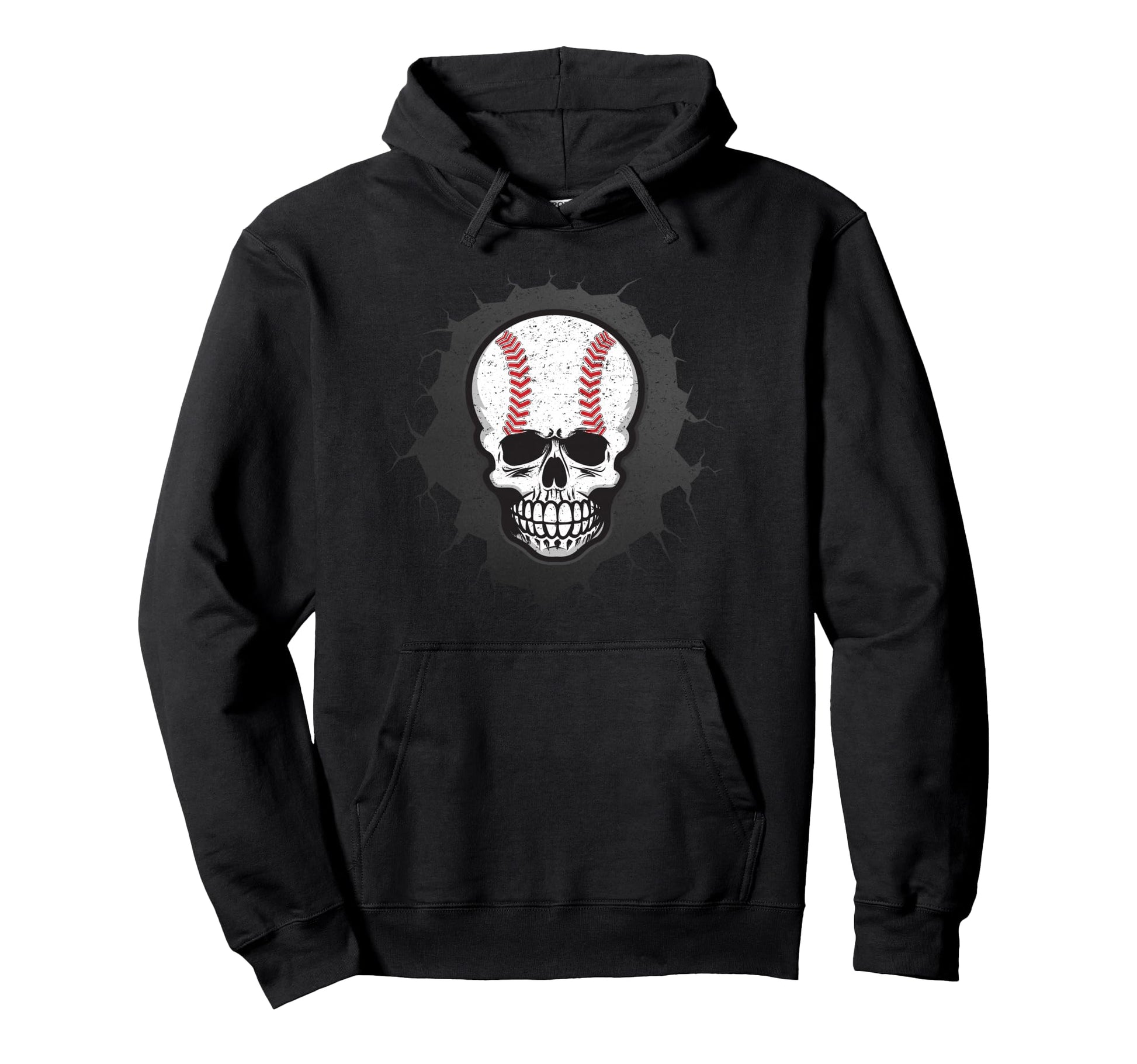 Baseball Skeleton Skull Halloween Hoodie - Casual Everyday Wear Unisex - T-Shirt, Sweatshirt, Hoodie