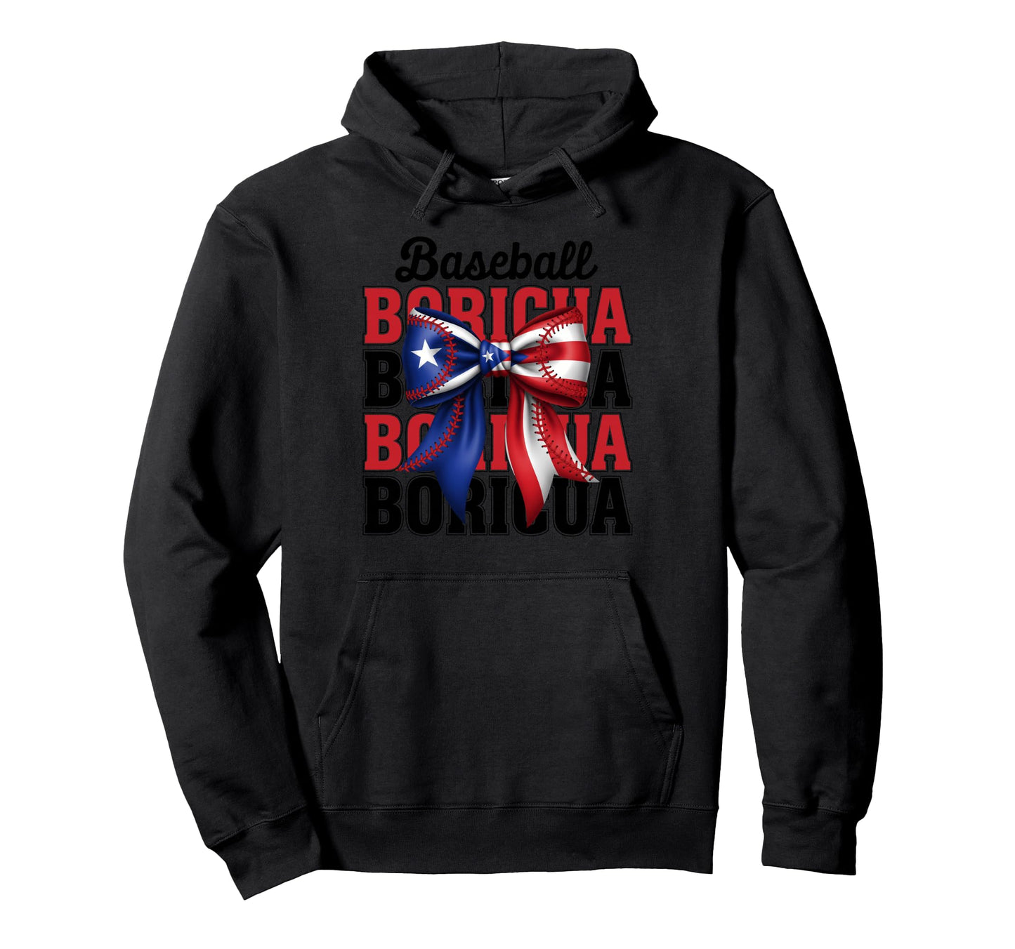 Boricua Baseball Coquette Bow Puerto Hoodie - Streetwear Style Men Women - T-Shirt, Sweatshirt, Hoodie