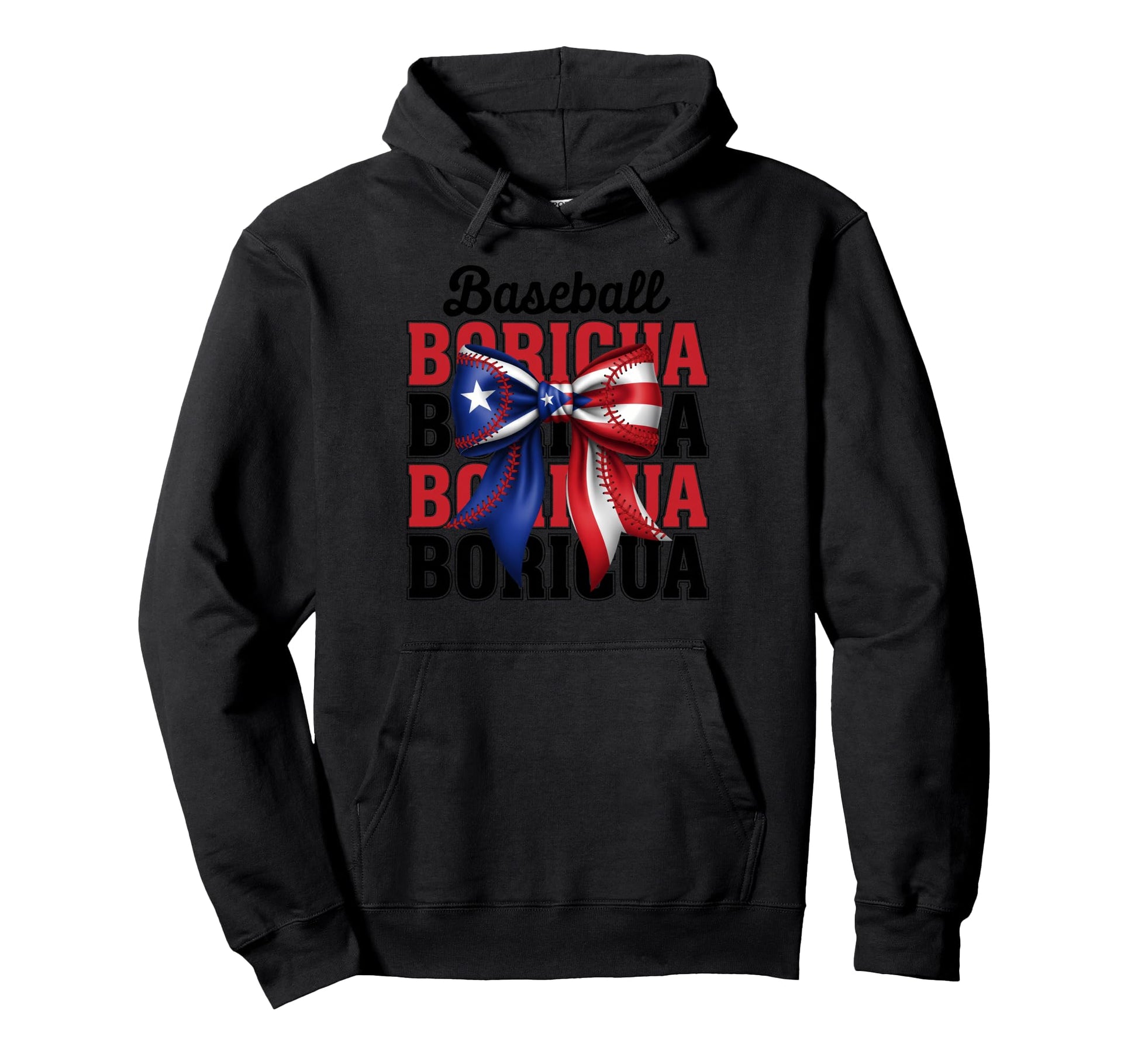 Boricua Baseball Coquette Bow Puerto Hoodie - Streetwear Style Men Women - T-Shirt, Sweatshirt, Hoodie
