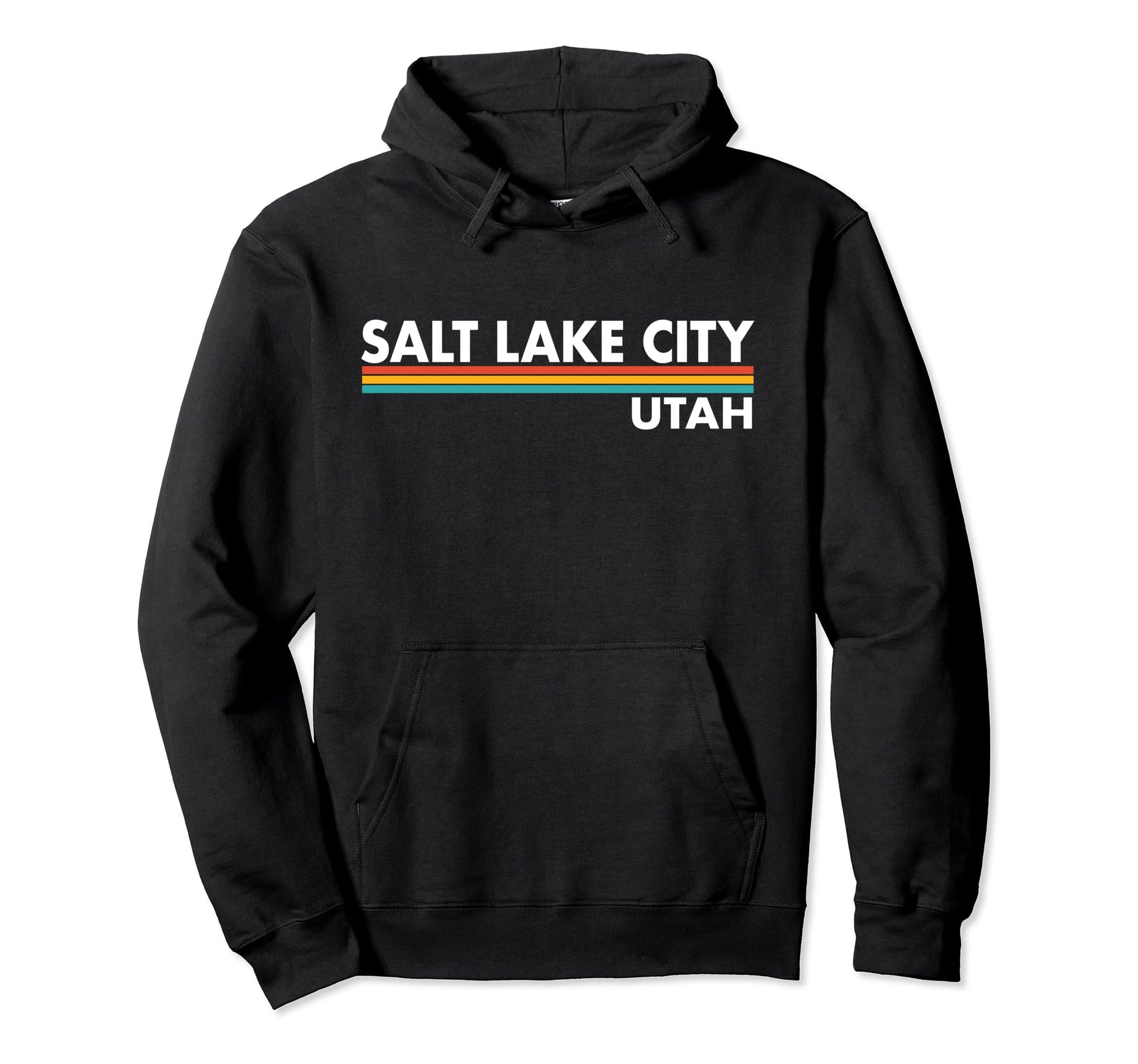 Salt Lake City Utah Stripes Hoodie - Trendy Graphic for Adults - T-Shirt, Sweatshirt, Hoodie