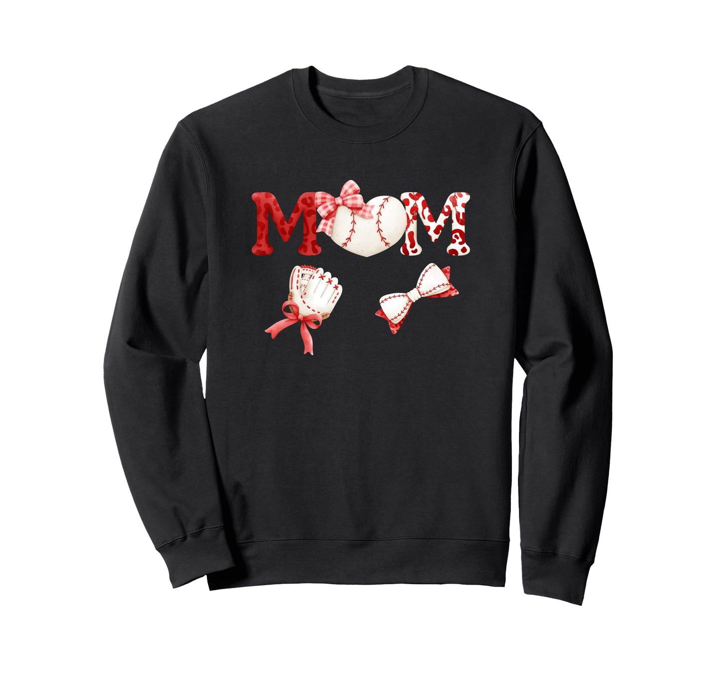 Coquette Baseball Mom Bow Glove Sweatshirt - Fun Novelty Design Unisex - T-Shirt, Sweatshirt, Hoodie