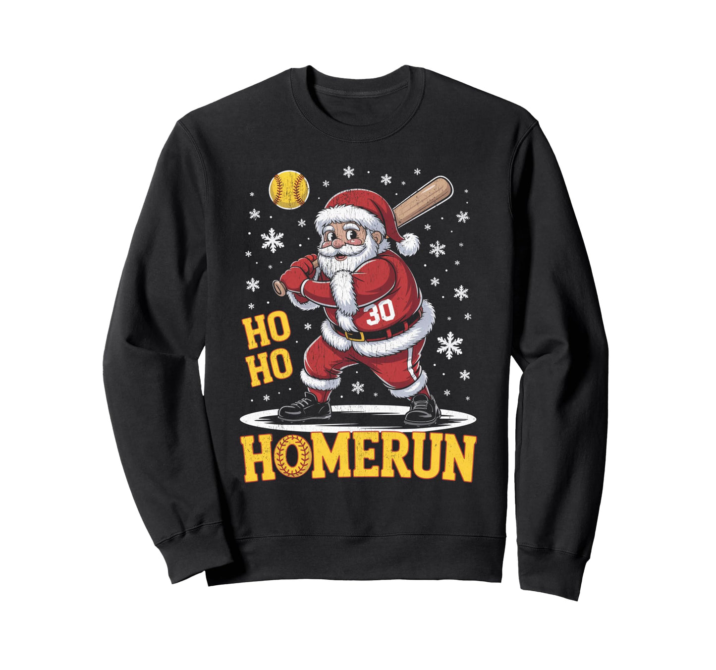 Ho Ho Home Run Funny Baseball Sweatshirt - Streetwear Style Men Women - T-Shirt, Sweatshirt, Hoodie