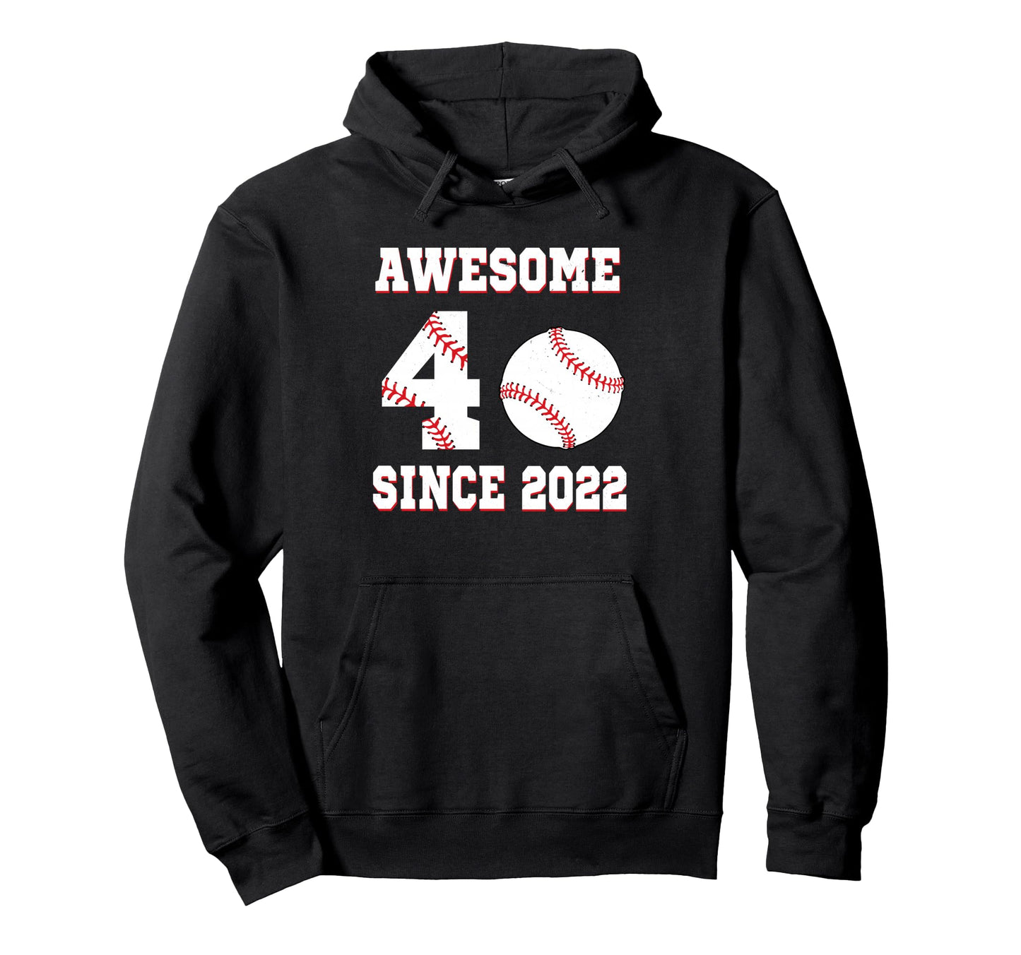4 Years Old Birthday Baseball Awesome Hoodie - Novelty Apparel Unisex - T-Shirt, Sweatshirt, Hoodie