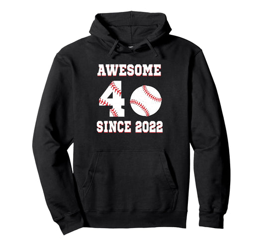 4 Years Old Birthday Baseball Awesome Hoodie - Novelty Apparel Unisex - T-Shirt, Sweatshirt, Hoodie