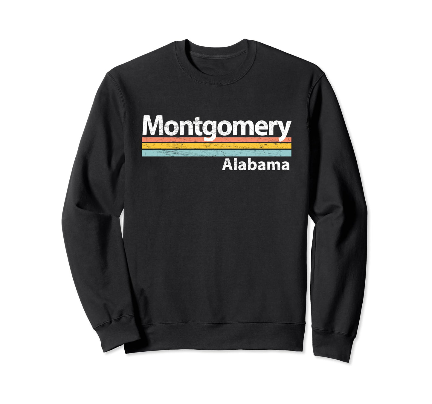 Montgomery Alabama Stripes Sweatshirt - Aesthetic Graphic for Adults - T-Shirt, Sweatshirt, Hoodie