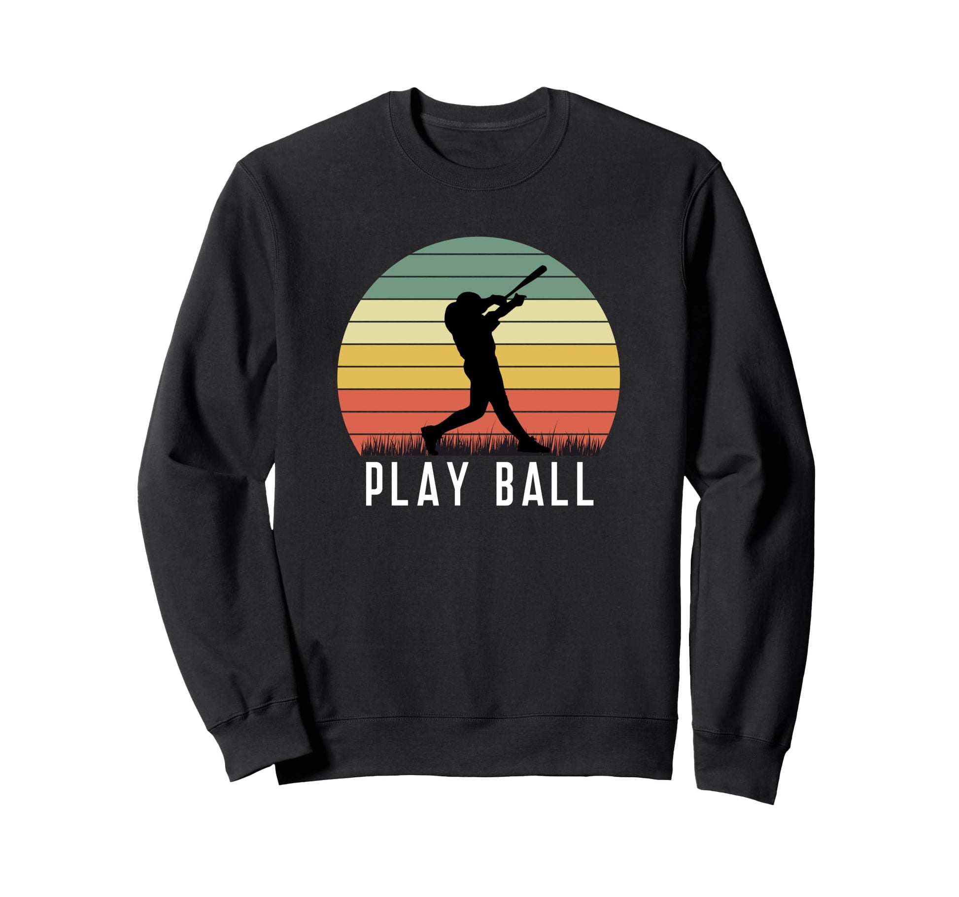 Baseball Batter Homerun Sunset Sweatshirt - Minimalist Print for Adults - T-Shirt, Sweatshirt, Hoodie