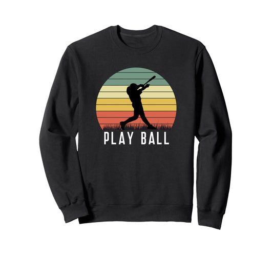 Baseball Batter Homerun Sunset Sweatshirt - Minimalist Print for Adults - T-Shirt, Sweatshirt, Hoodie