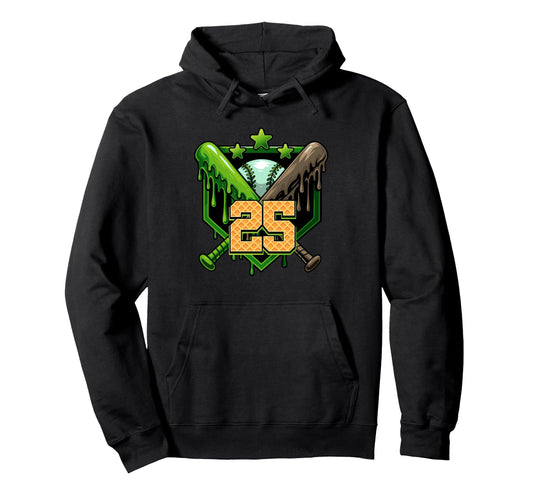 Baseball Drip 25Th Birthday Ice Cream Hoodie - Trendy Graphic for Adults - T-Shirt, Sweatshirt, Hoodie