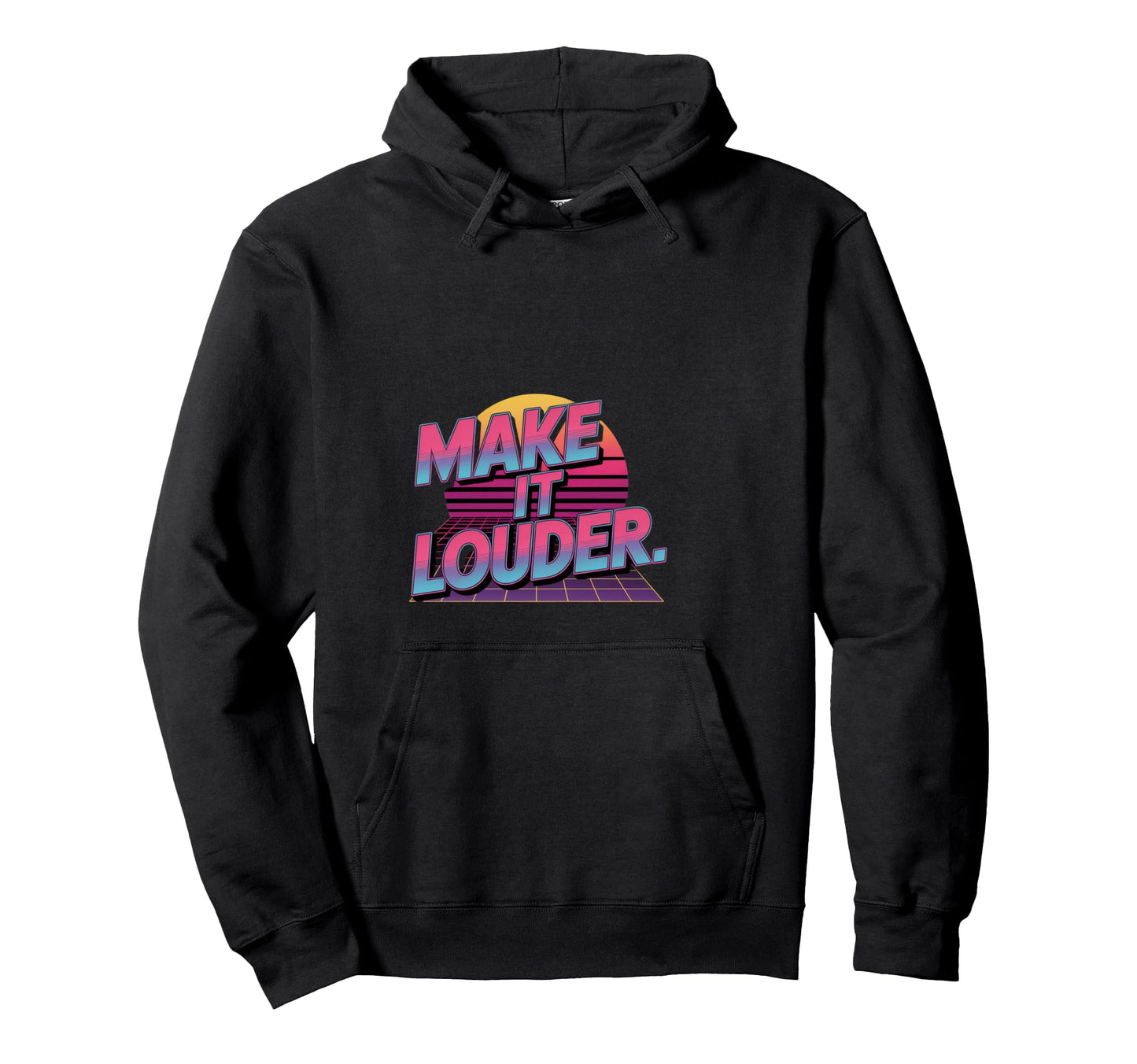 Make It Louder 80S Music Aesthetic Hoodie - Graphic Print Men Women - T-Shirt, Sweatshirt, Hoodie