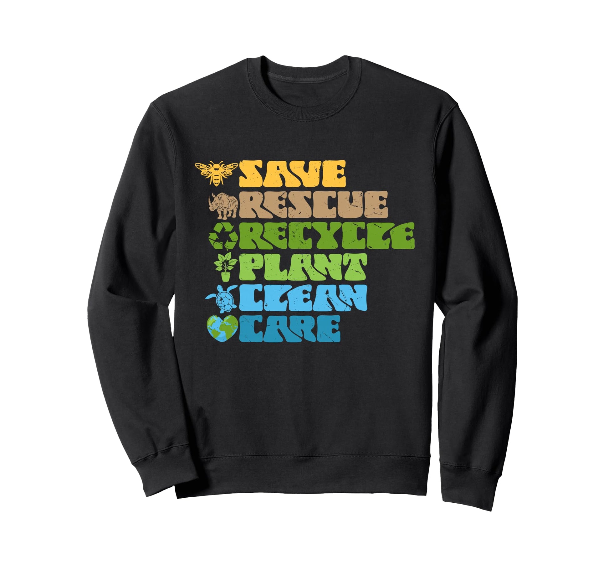 Earth Day Aesthetic Save Rescue Sweatshirt - Novelty Apparel for Adults - T-Shirt, Sweatshirt, Hoodie