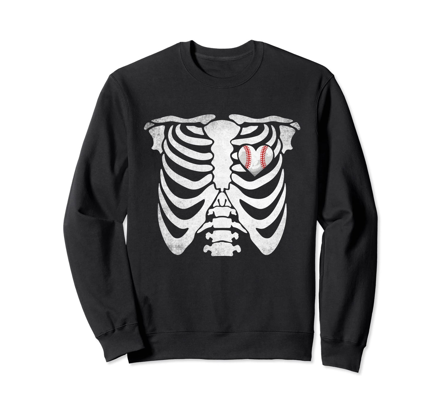Distressed Rib Cage Heart Sweatshirt - Fun Novelty Design for Adults - T-Shirt, Sweatshirt, Hoodie