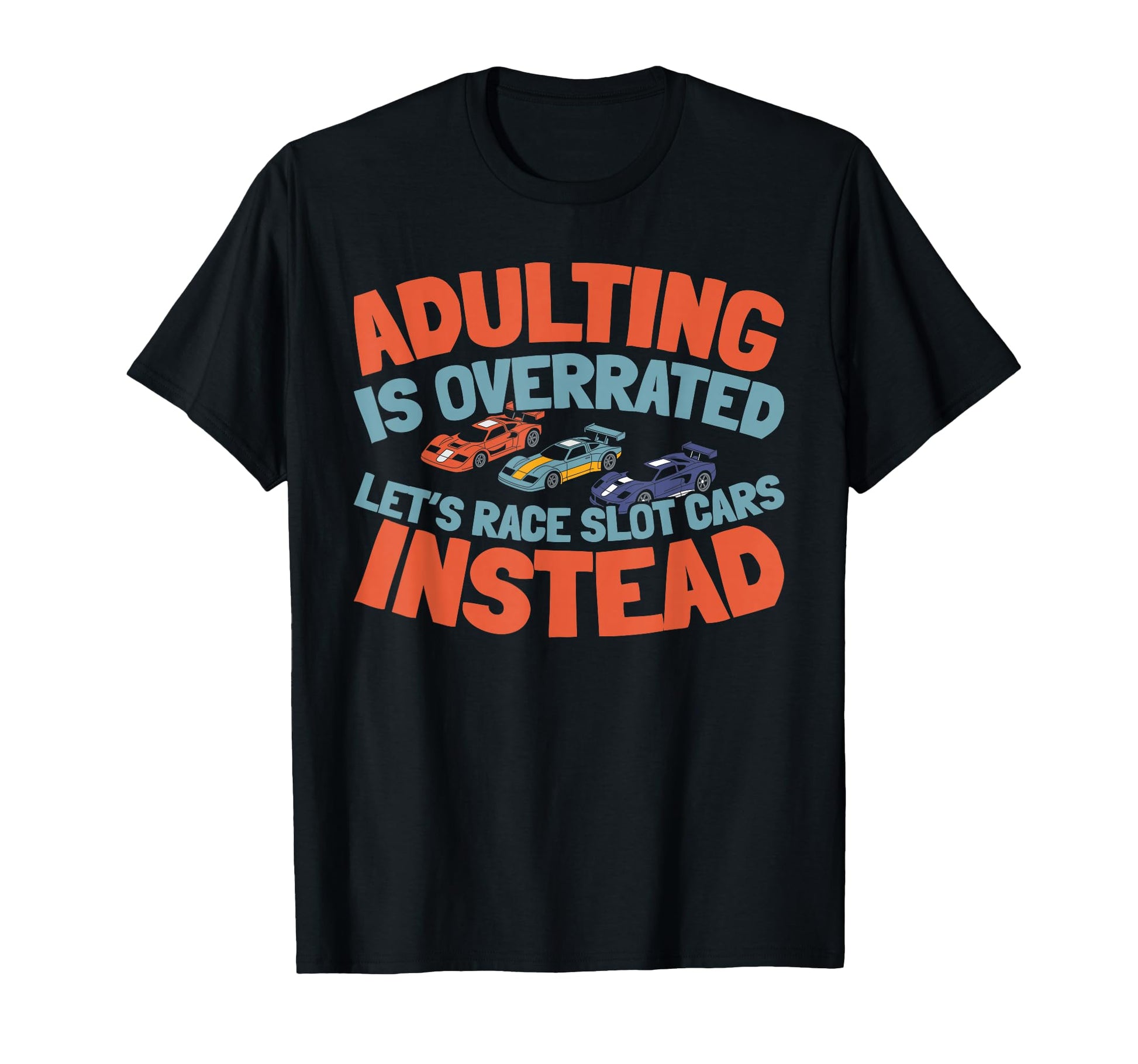 Slot Cars Miniature Hobby Track Slot T-Shirt - Minimalist Print for Adults - T-Shirt, Sweatshirt, Hoodie