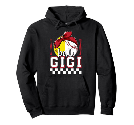 Ball Gigi Grandma Coquette Baseball Hoodie - Aesthetic Graphic Unisex - T-Shirt, Sweatshirt, Hoodie