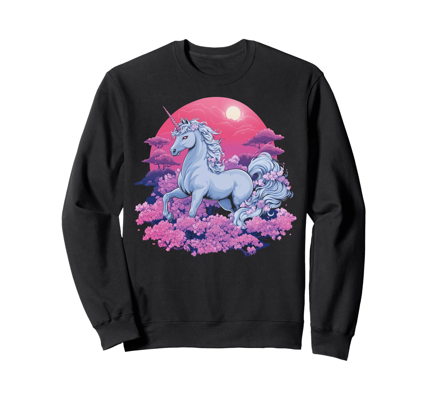 Vaporwave Unicorn Cherry Blossoms Sweatshirt - Trendy Graphic Unisex - T-Shirt, Sweatshirt, Hoodie