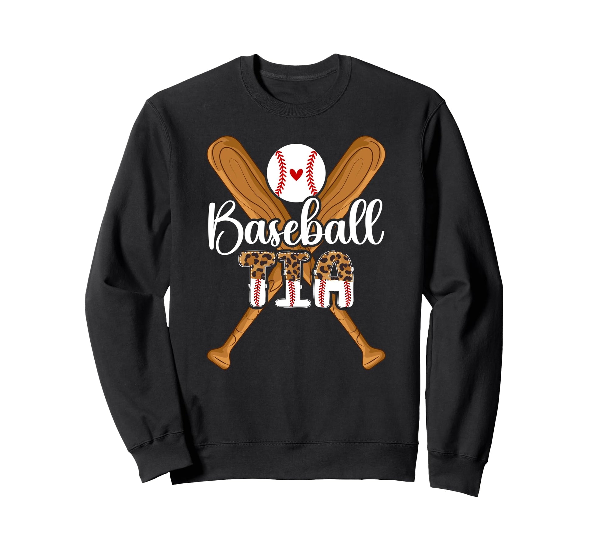 Baseball Tia Leopard Tia Baseball Sweatshirt - Novelty Apparel for Adults - T-Shirt, Sweatshirt, Hoodie