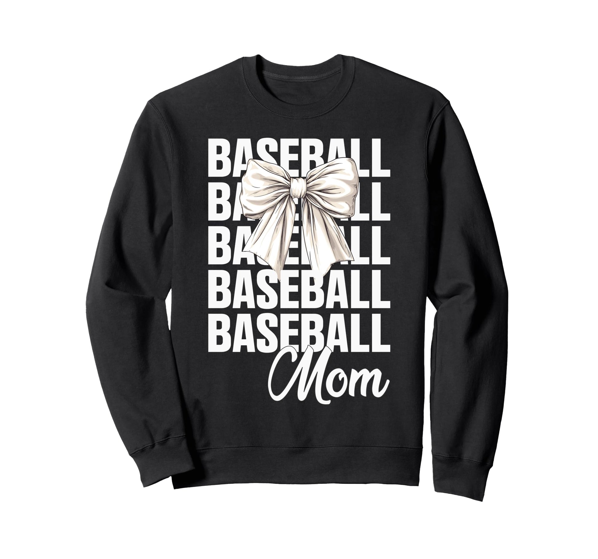 Baseball Mom Coquette Bow Sweatshirt - Streetwear Style for Adults - T-Shirt, Sweatshirt, Hoodie