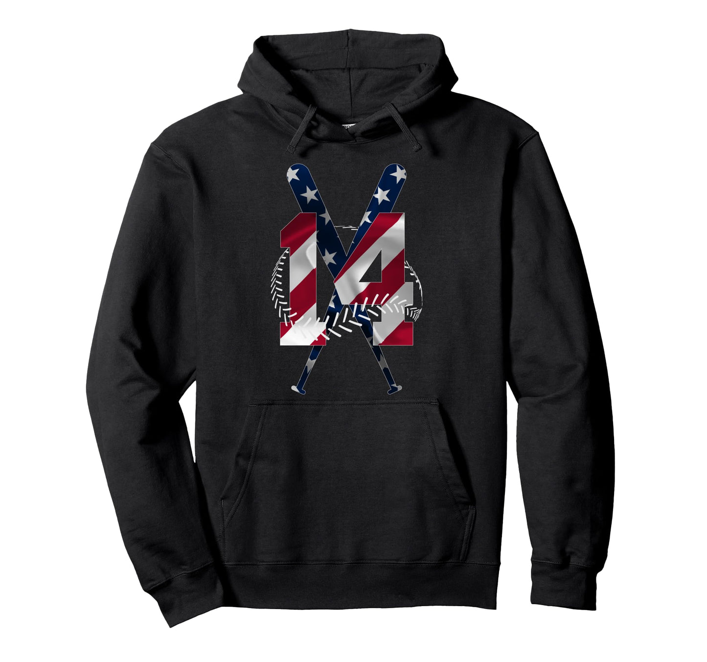 Number 14 Years Baseball 14Th Hoodie - Fun Novelty Design Men Women - T-Shirt, Sweatshirt, Hoodie