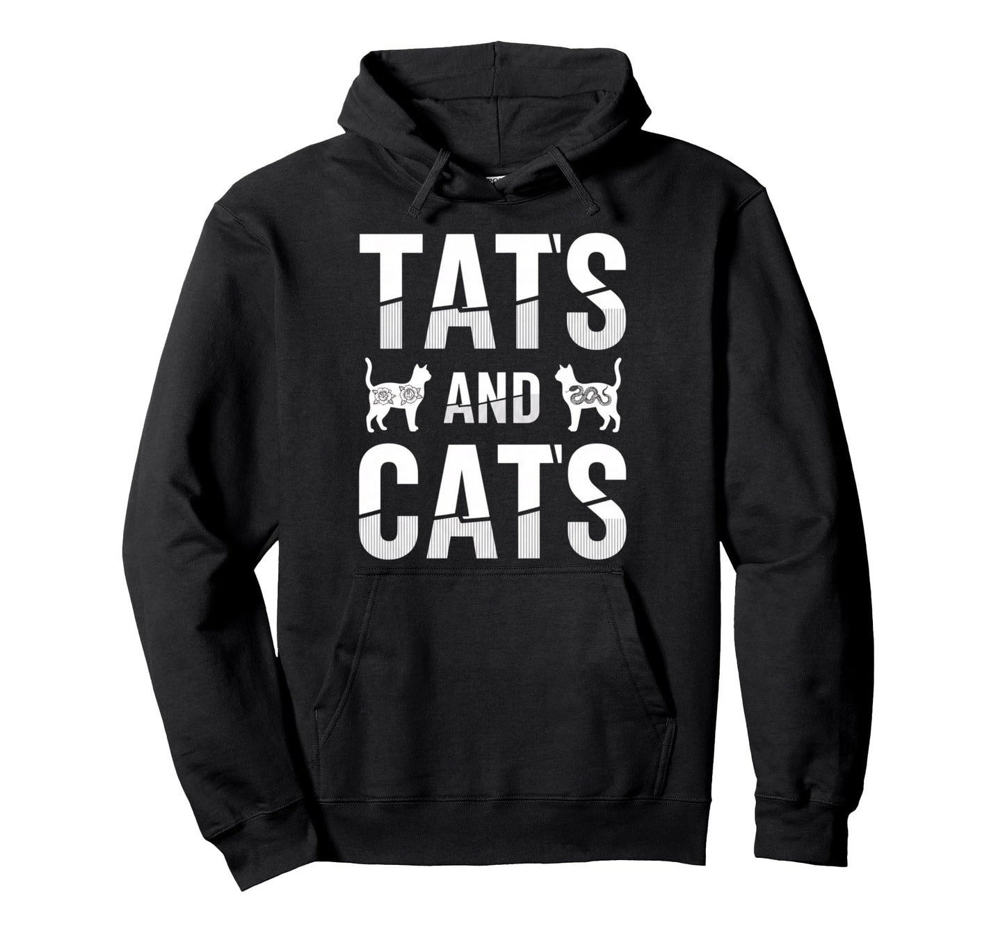 Tats And Cats Funny Cat Lover Tattoo Hoodie - Graphic Print for Adults - T-Shirt, Sweatshirt, Hoodie